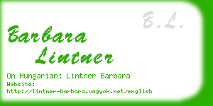 barbara lintner business card